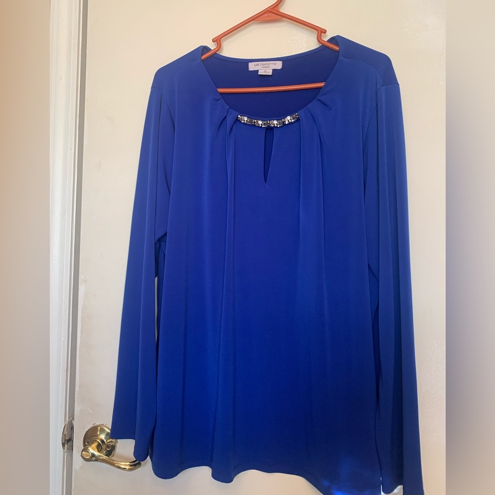 Beautiful Royal Blue Liz Claiborne Dressy Blouse